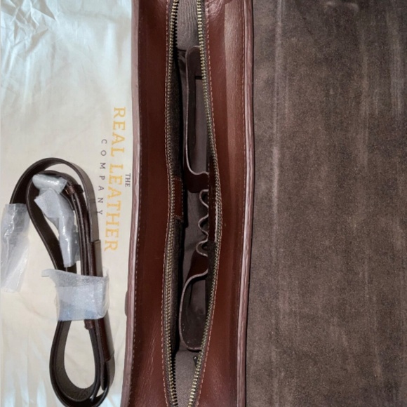 The Real Leather Company "The Heritage" Brown Leather Briefcase 2025 NWT - Picture 5 of 7